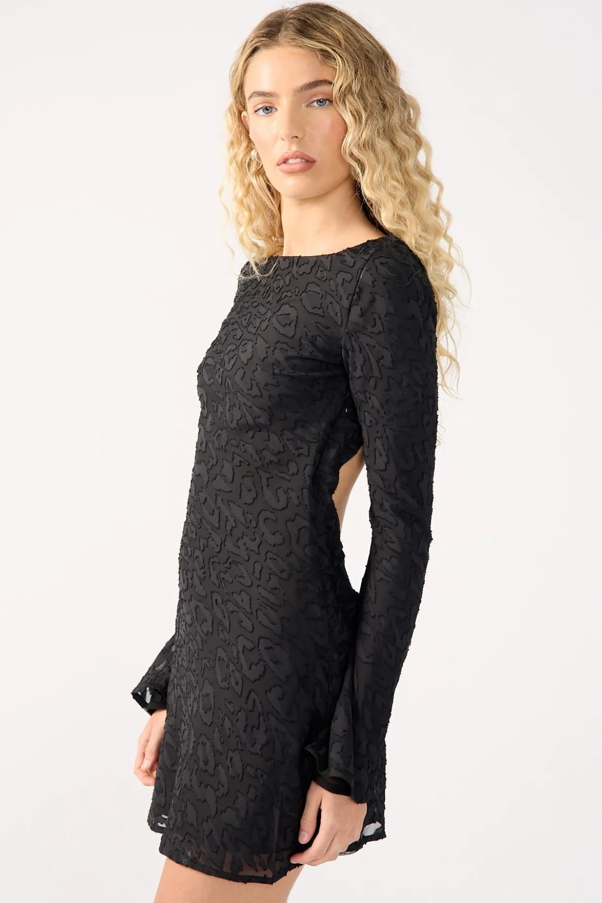 Bellina Long Sleeve Mini Dress Black
