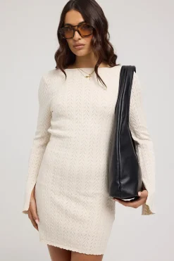 Bellsy Long Sleeve Mini Dress - White