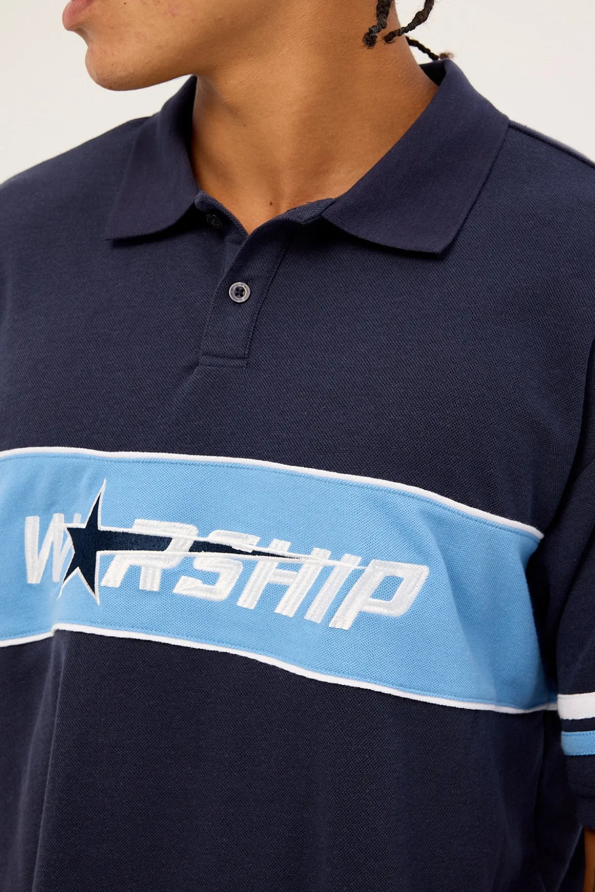 Belter Short Sleeve Golf Polo Blue Depths