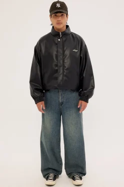 Berlin Faux Leather Jacket Black