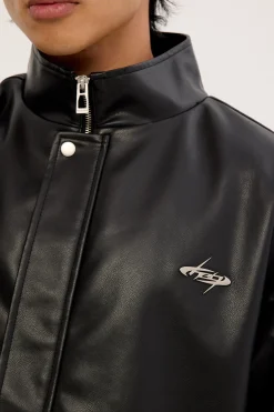 Berlin Faux Leather Jacket Black