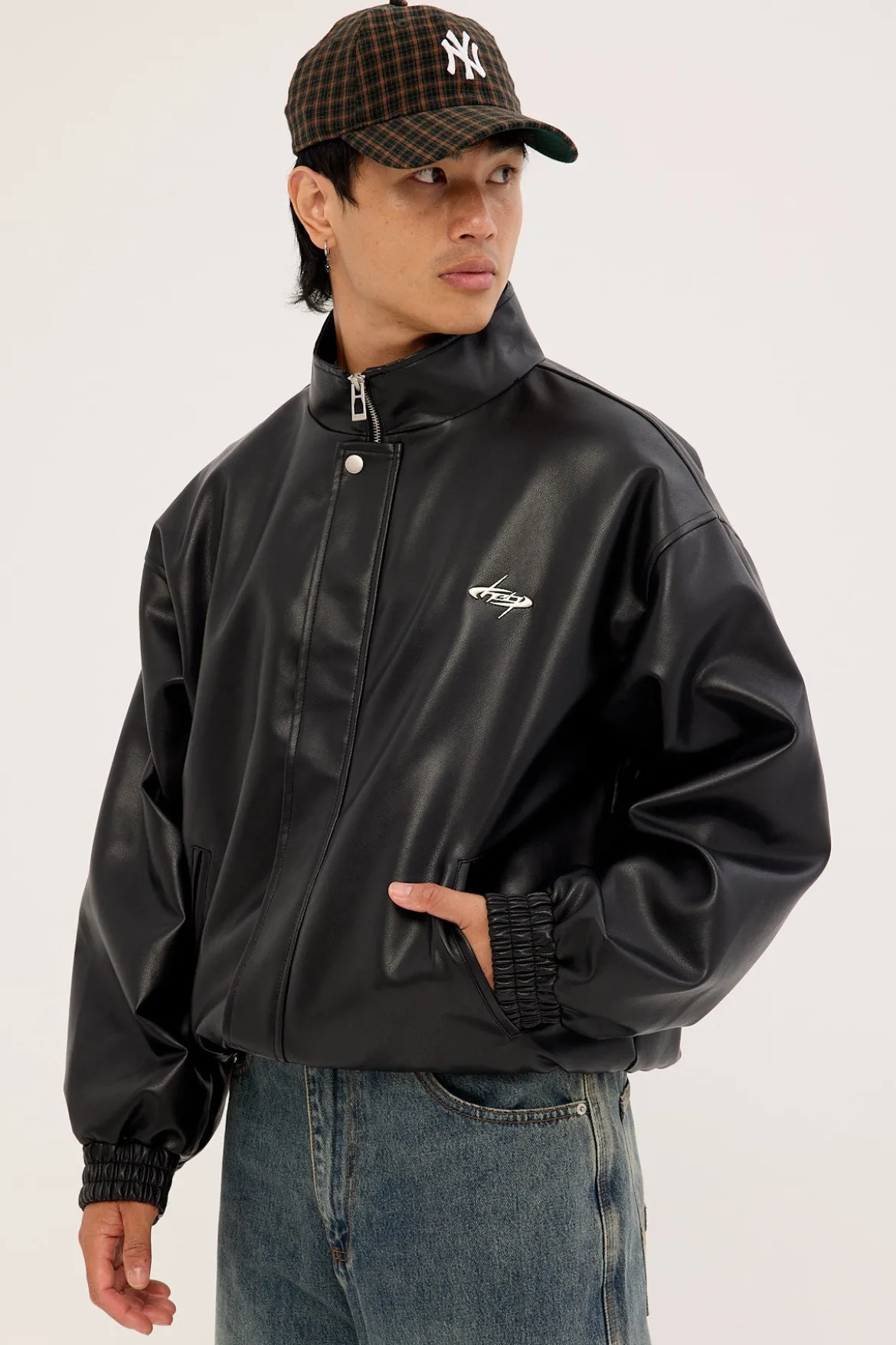 Berlin Faux Leather Jacket Black