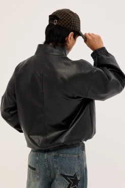 Berlin Faux Leather Jacket Black