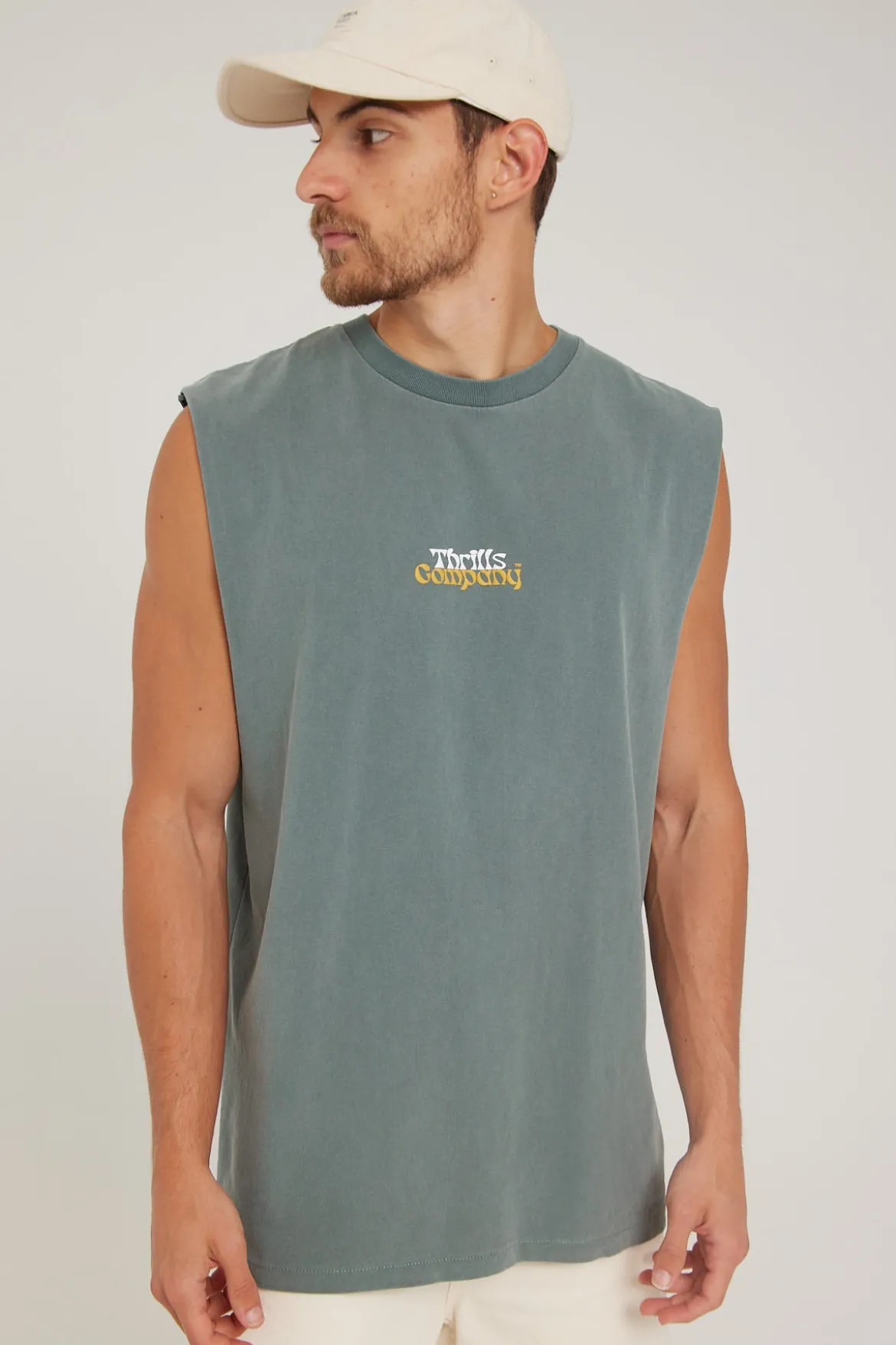 Better Future Puff Print Merch Fit Muscle Tee Scrubs Green