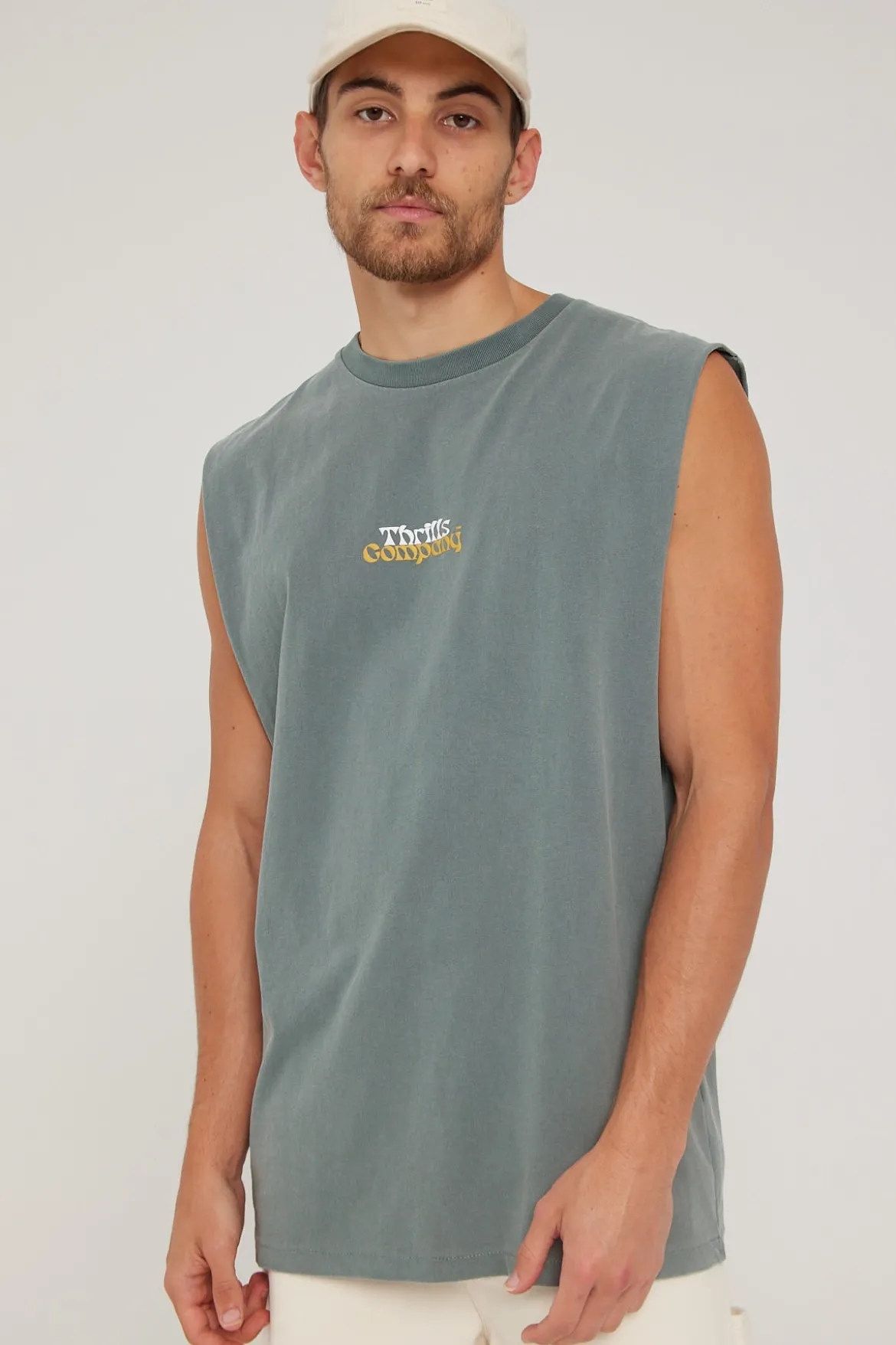 Better Future Puff Print Merch Fit Muscle Tee Scrubs Green