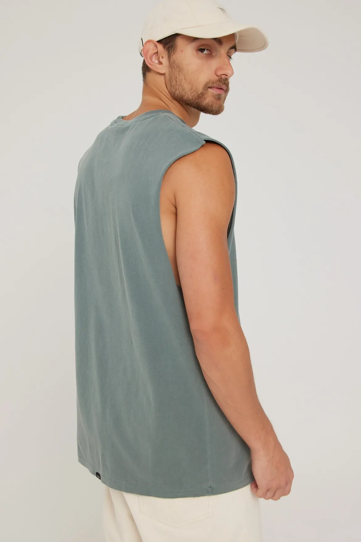 Better Future Puff Print Merch Fit Muscle Tee Scrubs Green