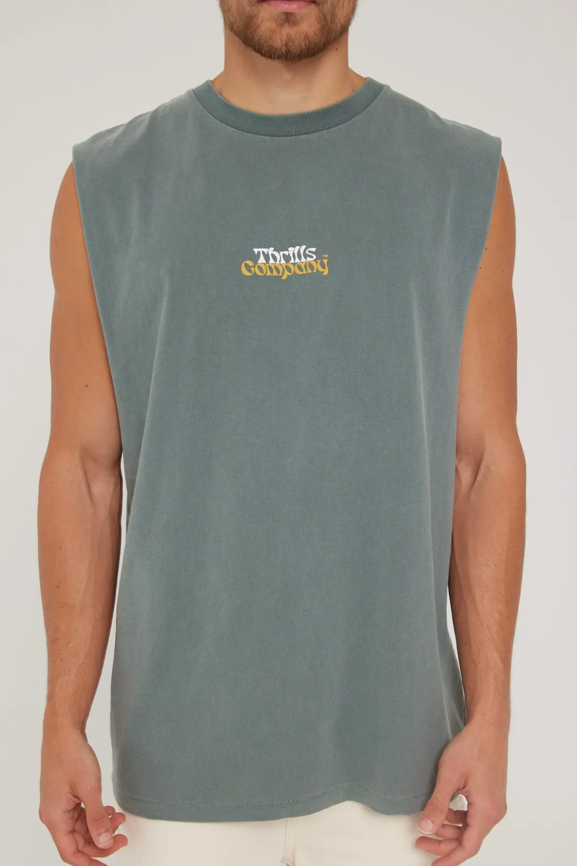 Better Future Puff Print Merch Fit Muscle Tee Scrubs Green