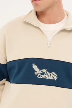 Between Chaos Calm Quarter Zip Fleece Oatmeal