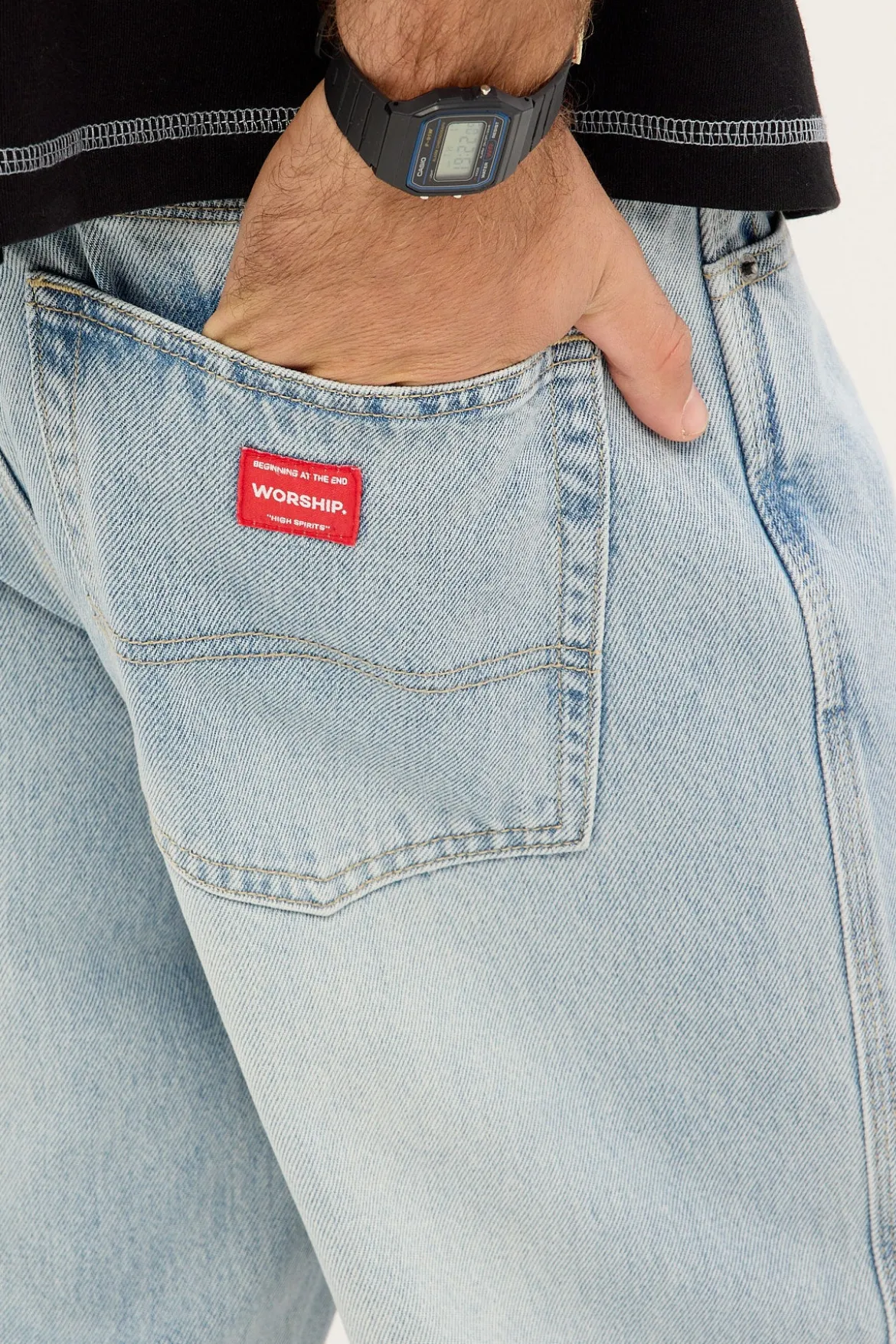 Big Lounger Baggy Jean Faded Worn Blue