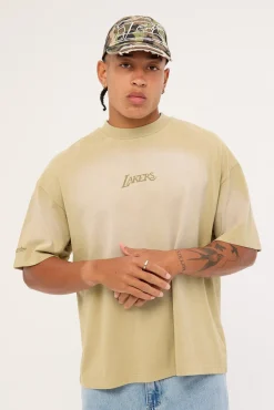 Big Oversized Logo Tee - LA Lakers Gravel Stone