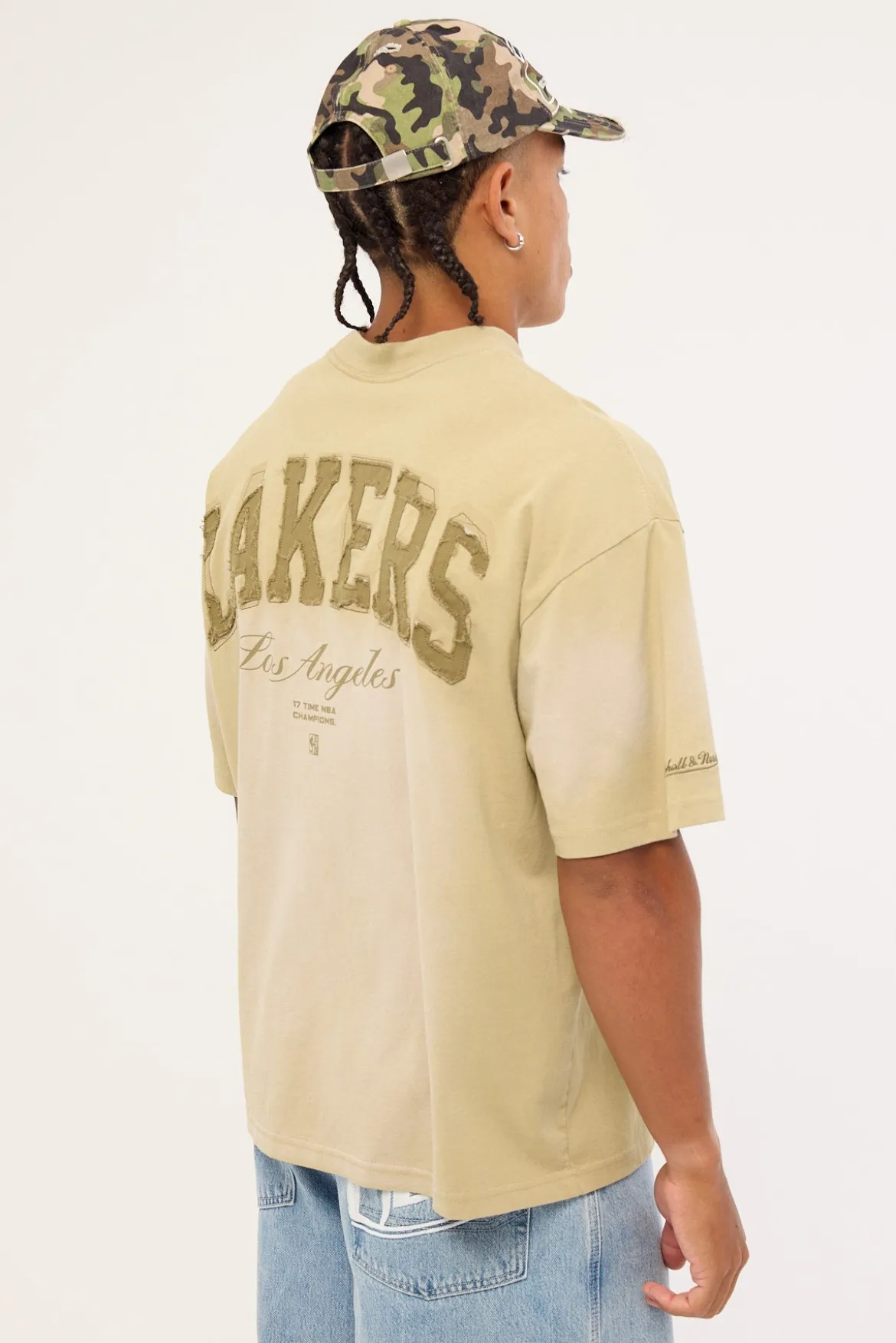 Big Oversized Logo Tee - LA Lakers Gravel Stone