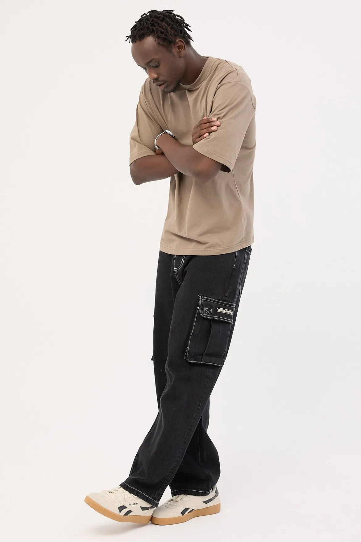 Big Slacker Denim Cargo Jean Aged Black