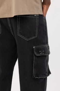 Big Slacker Denim Cargo Jean Aged Black