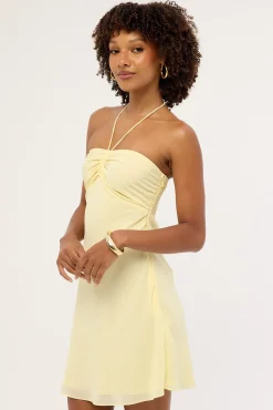 Billie Halter Mini Dress Lemon