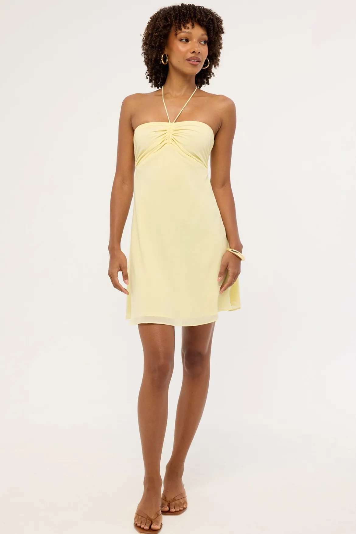Billie Halter Mini Dress Lemon