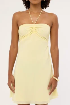 Billie Halter Mini Dress Lemon