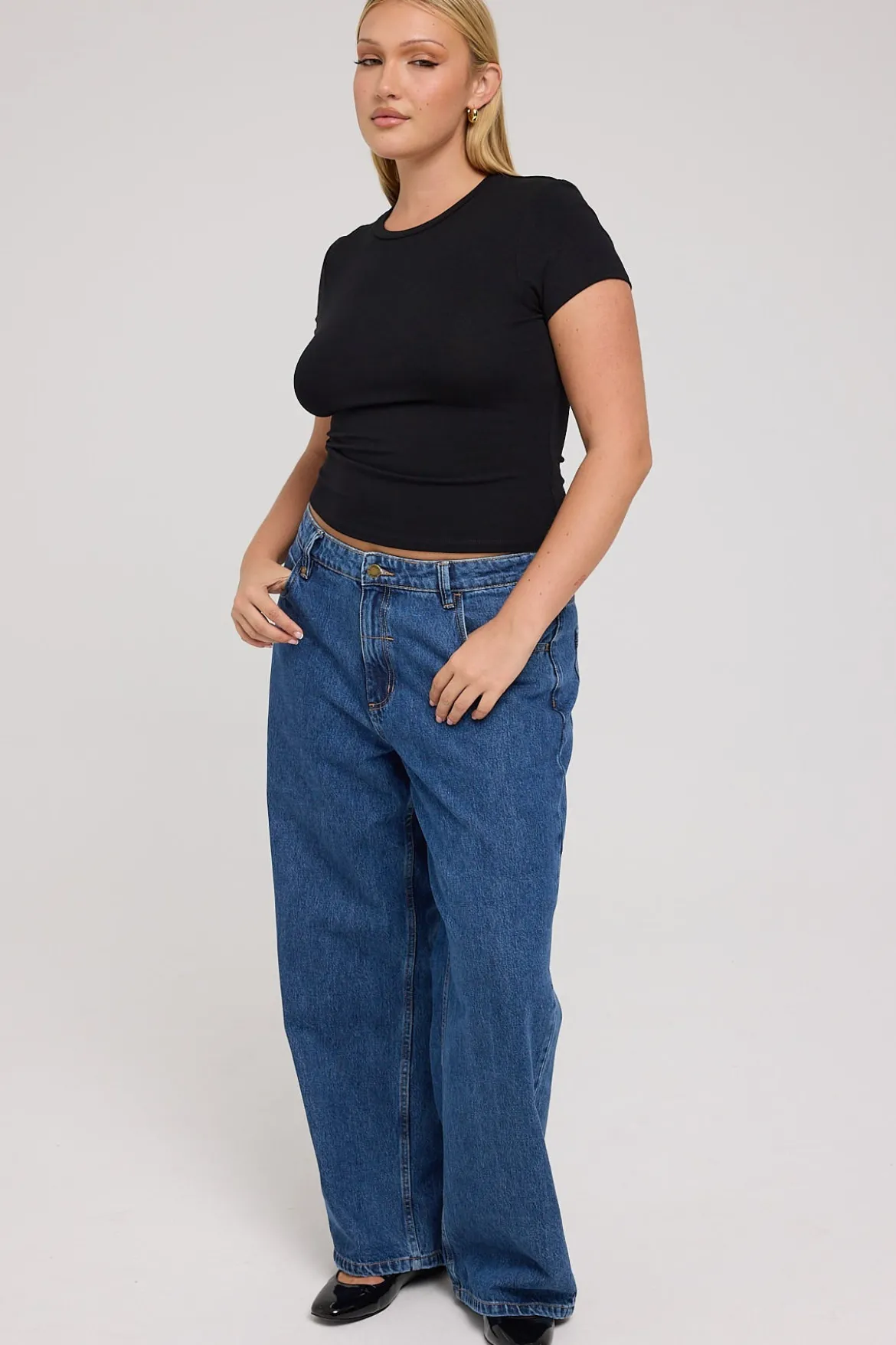 Billie Low Rise Baggy Jean Rinsed Blues