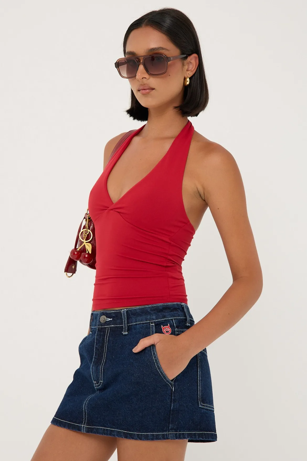 Billie Low Rise Denim Mini Skirt Indigo