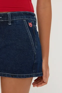 Billie Low Rise Denim Mini Skirt Indigo