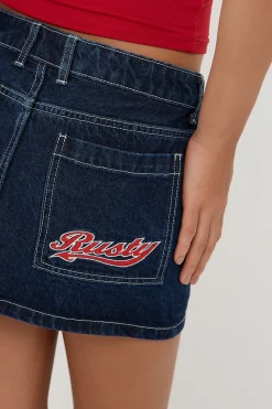 Billie Low Rise Denim Mini Skirt Indigo