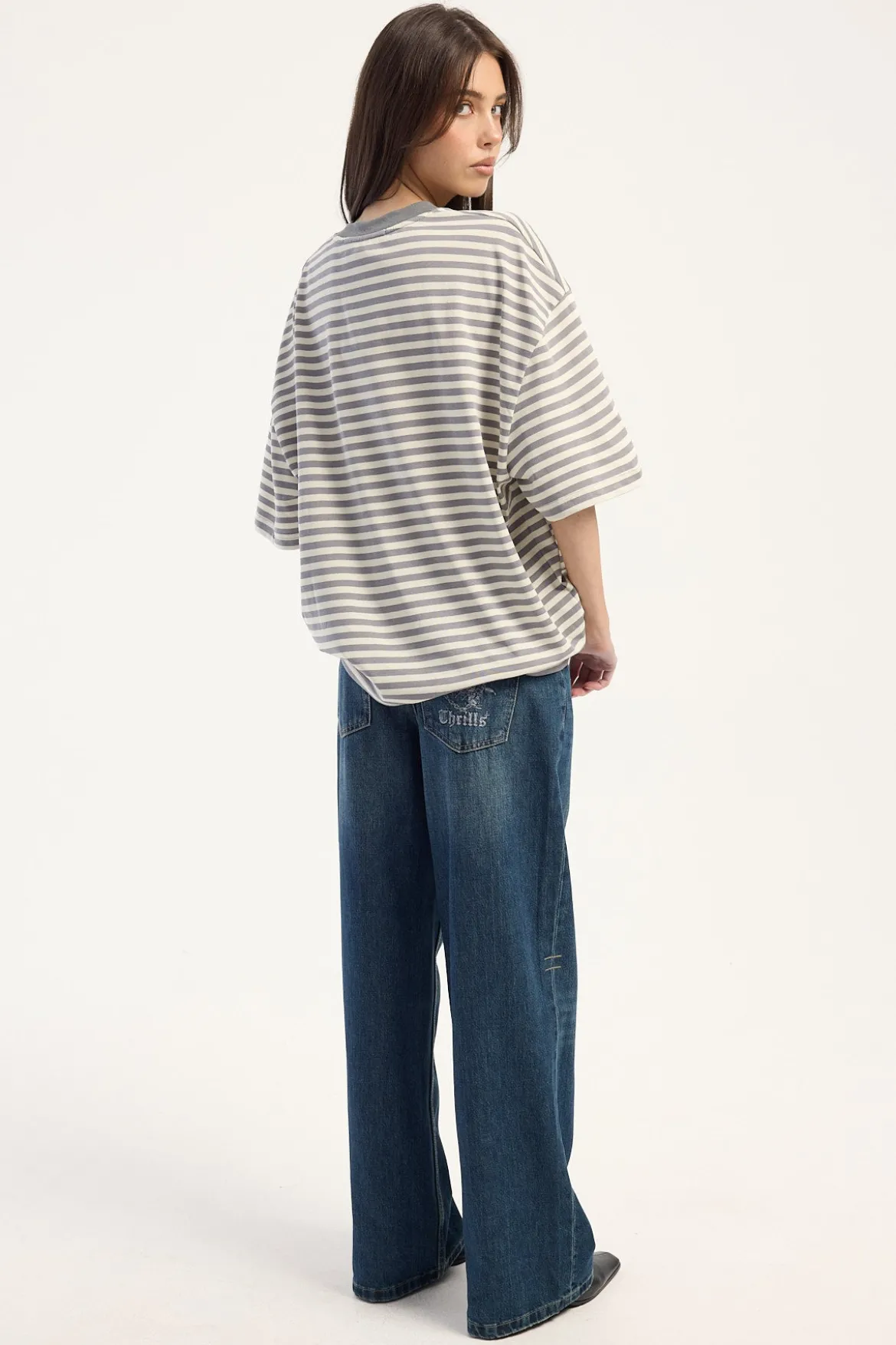 Billie Low Rise Killer Baggy Jean Teal Blue Used