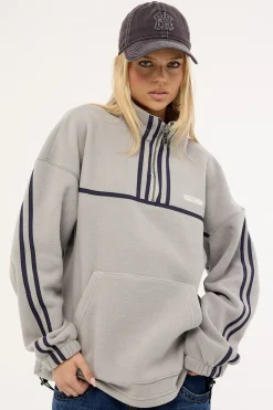 Bind Me Up Contrast Polar Fleece Grey/Navy