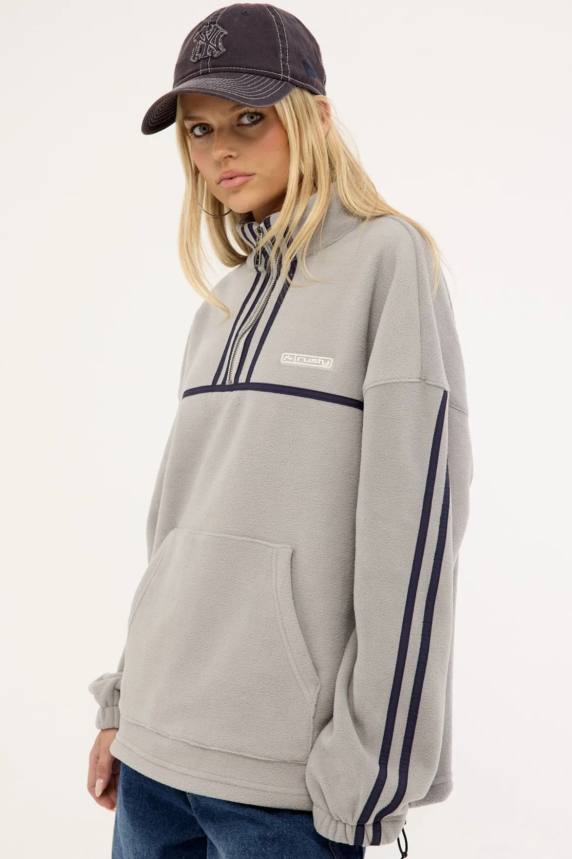 Bind Me Up Contrast Polar Fleece Grey/Navy