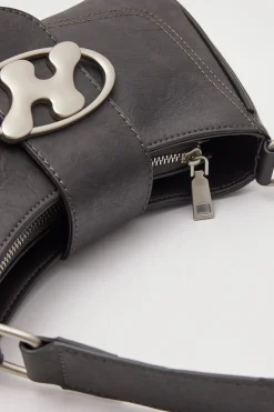 Bionic Metal Washed Handbag Washed Black