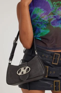 Bionic Metal Washed Handbag Washed Black