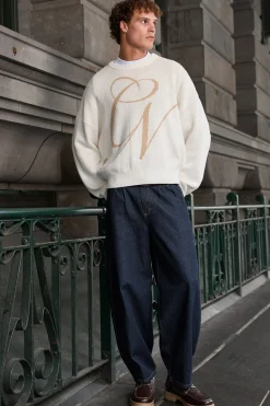 Blanco Pleated Baggy Jean Raw Indigo
