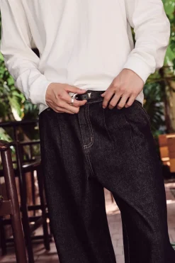 Blanco Pleated Baggy Jean Raw Indigo