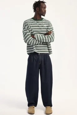 Blanco Pleated Baggy Jean Raw Indigo