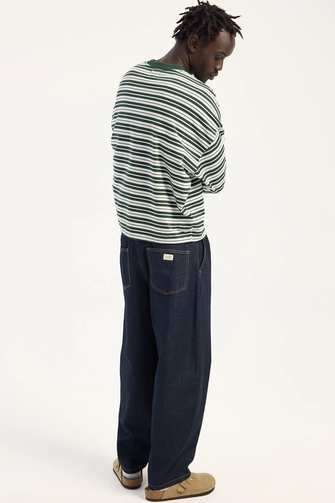 Blanco Pleated Baggy Jean Raw Indigo