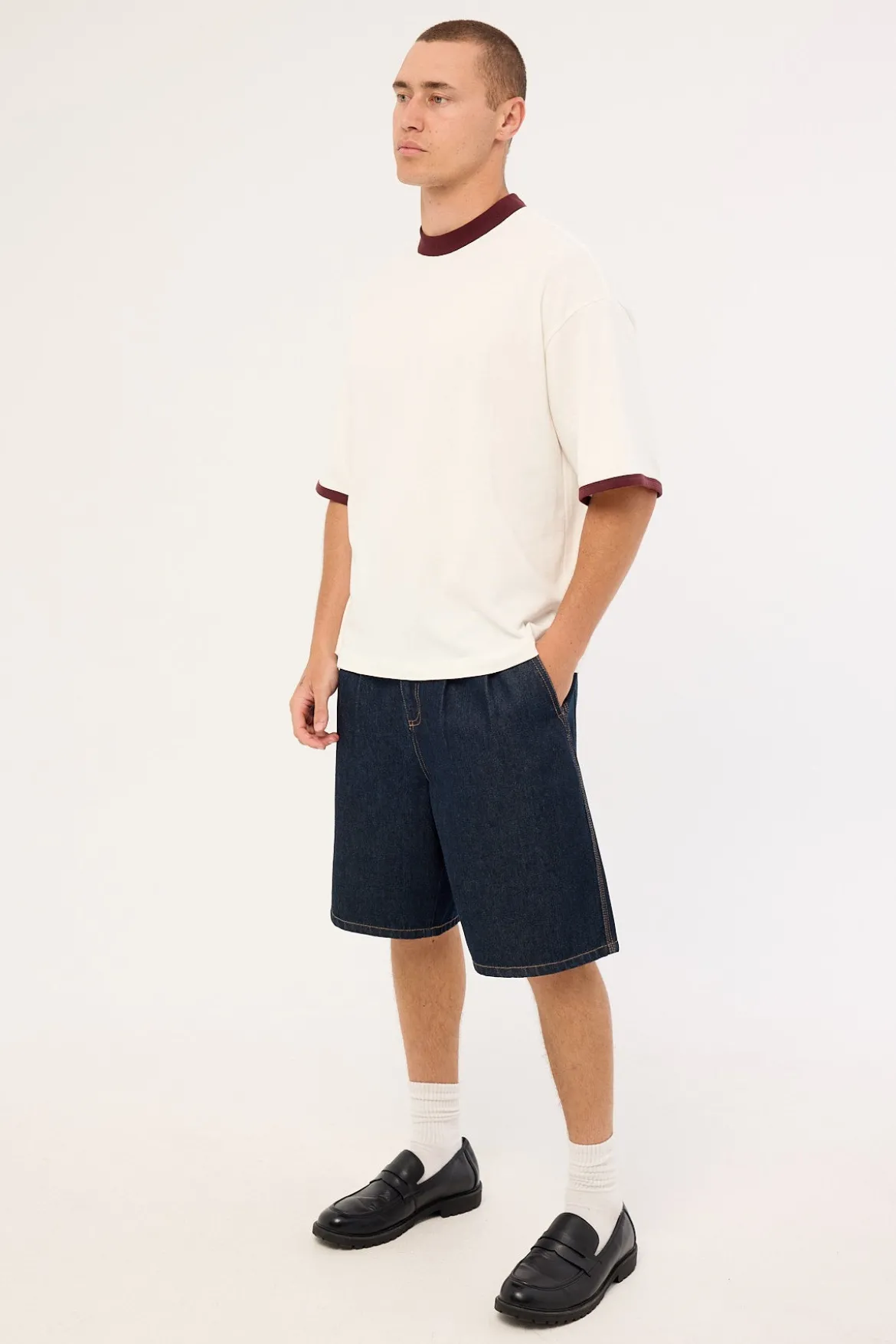 Blanco Pleated Jort Raw Indigo