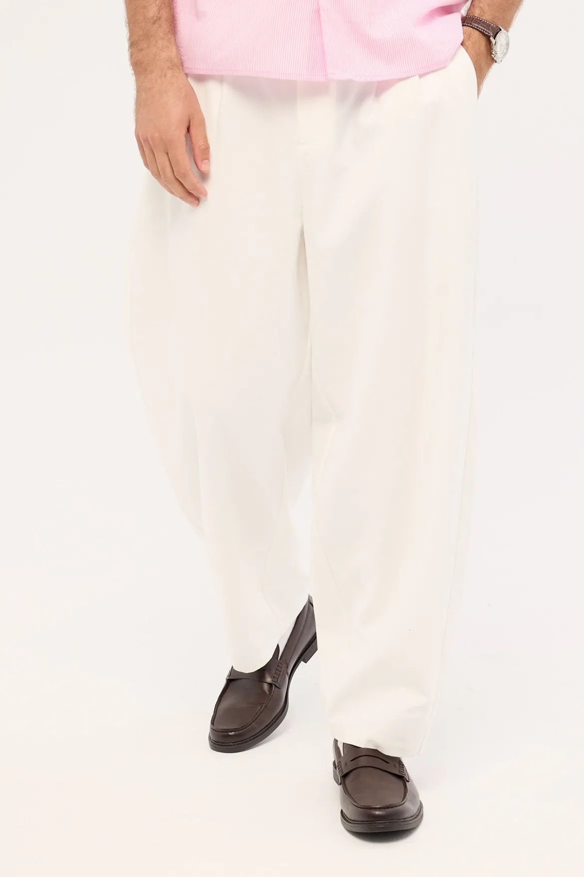 Blanco Pleated Tailored Trouser White