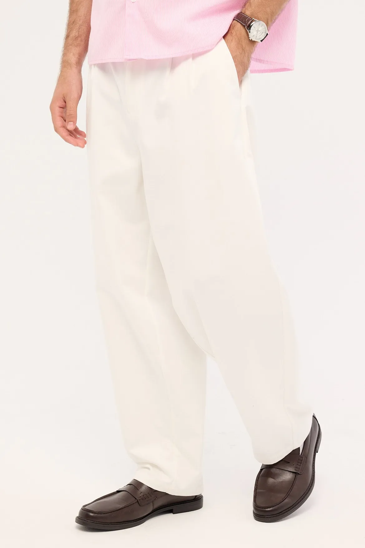 Blanco Pleated Tailored Trouser White