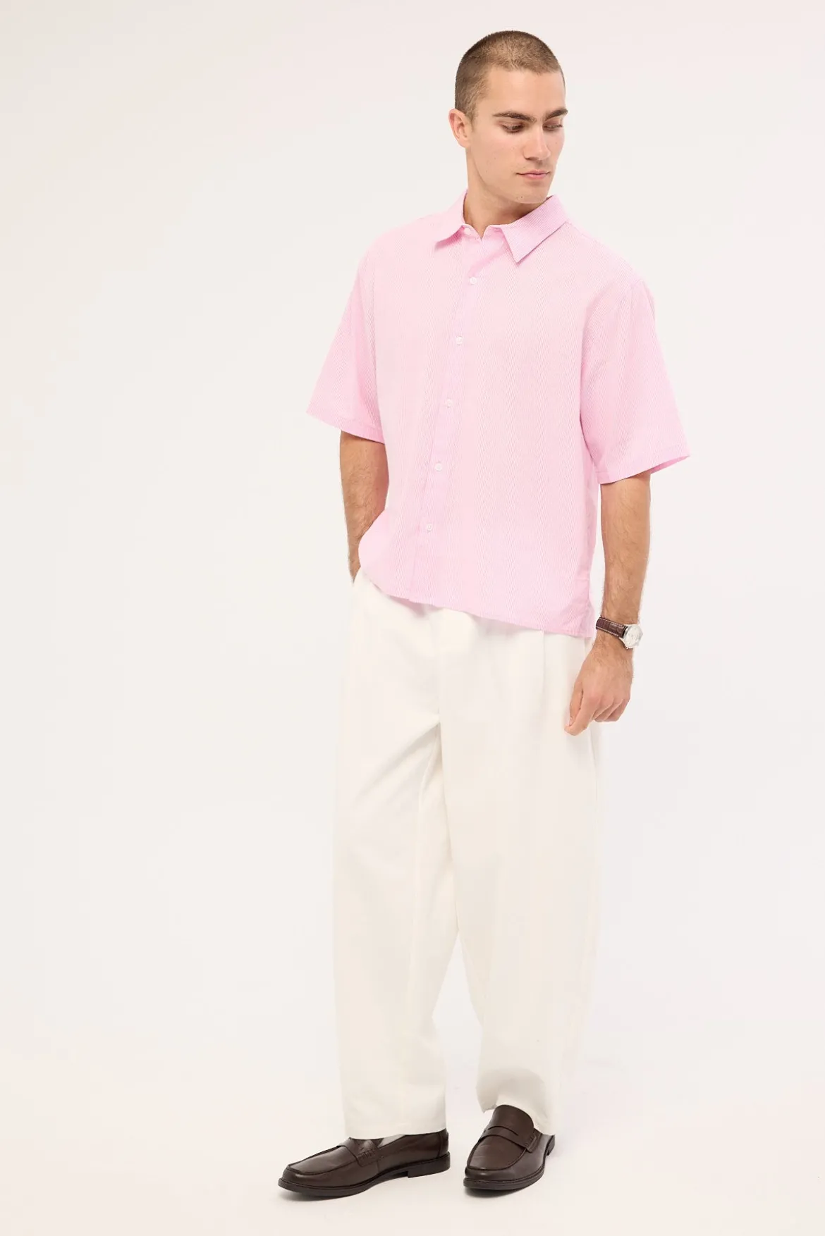 Blanco Pleated Tailored Trouser White
