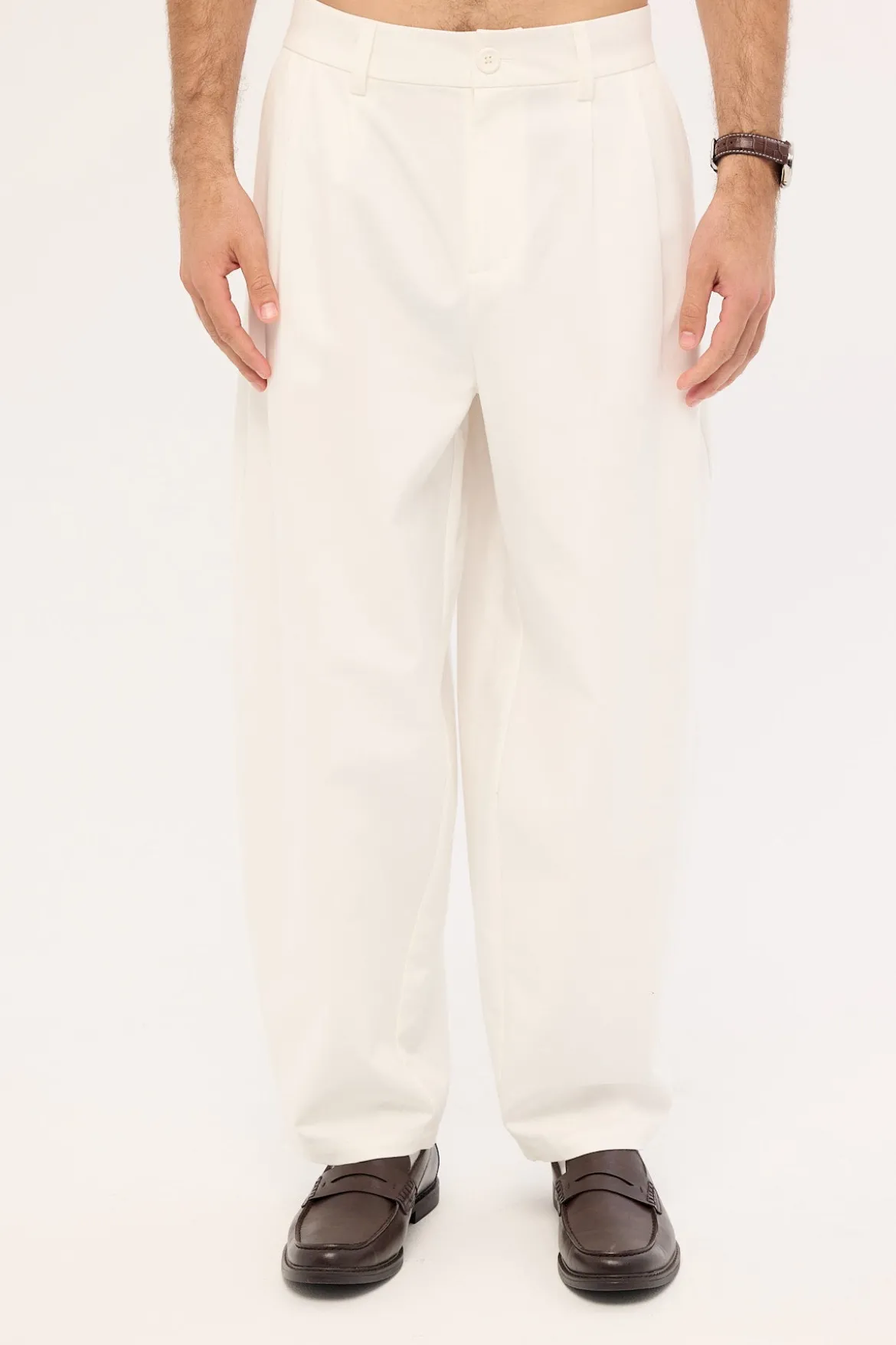 Blanco Pleated Tailored Trouser White