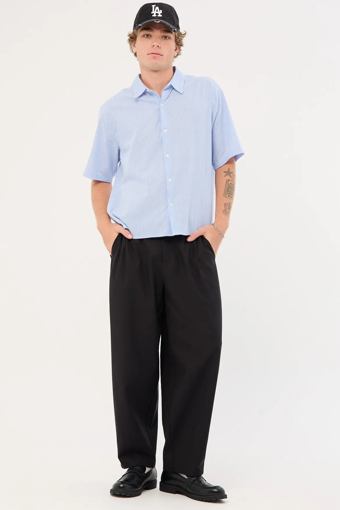 Blanco Pleated Tailored Trouser Black