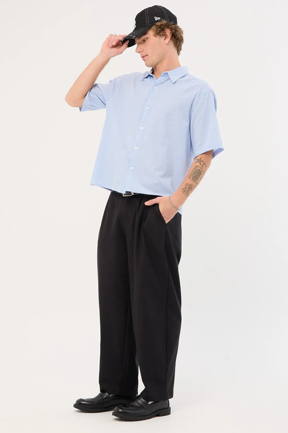 Blanco Pleated Tailored Trouser Black