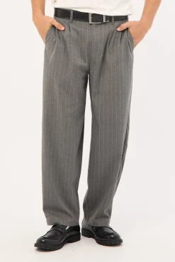 Blanco Pleated Tailored Trouser Grey Pinstripe