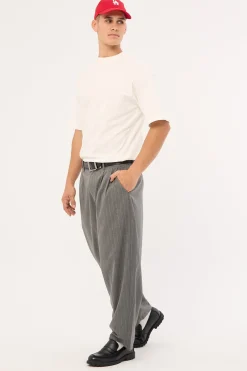 Blanco Pleated Tailored Trouser Grey Pinstripe