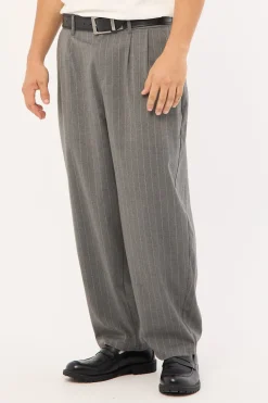Blanco Pleated Tailored Trouser Grey Pinstripe