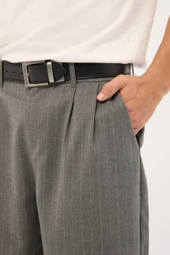 Blanco Pleated Tailored Trouser Grey Pinstripe