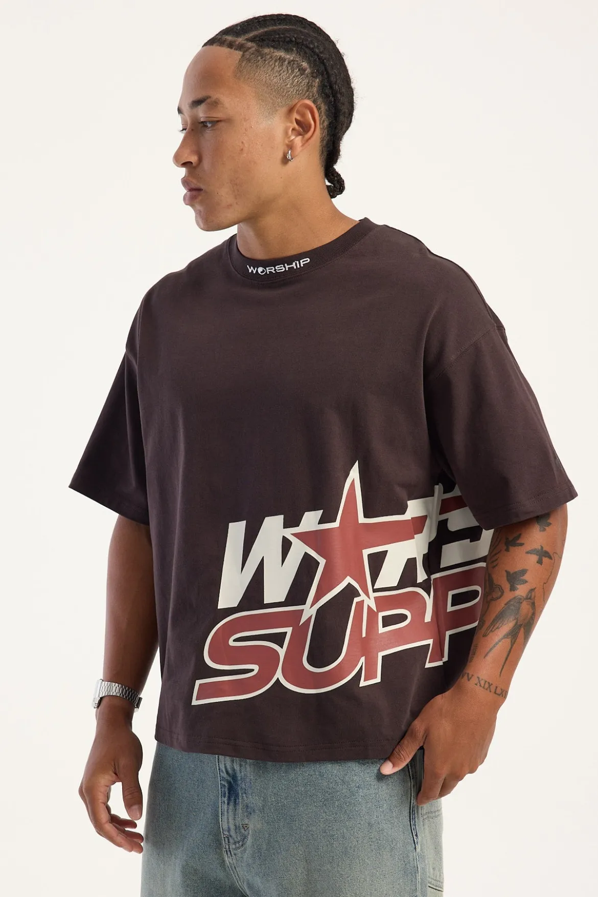 Blaster Box Crop Tee Burgundy