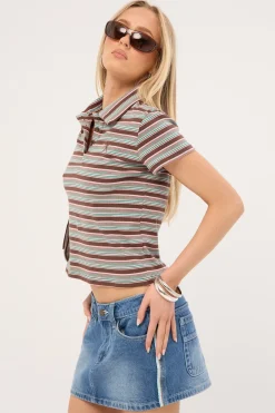 Blazed Stripe Baby Polo Tee Multi Stripe