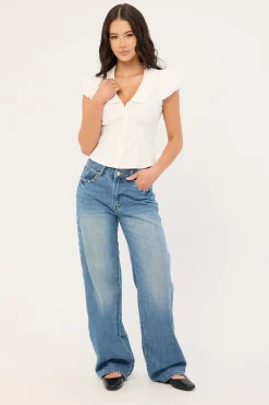 Bliana Short Sleeve Blouse White