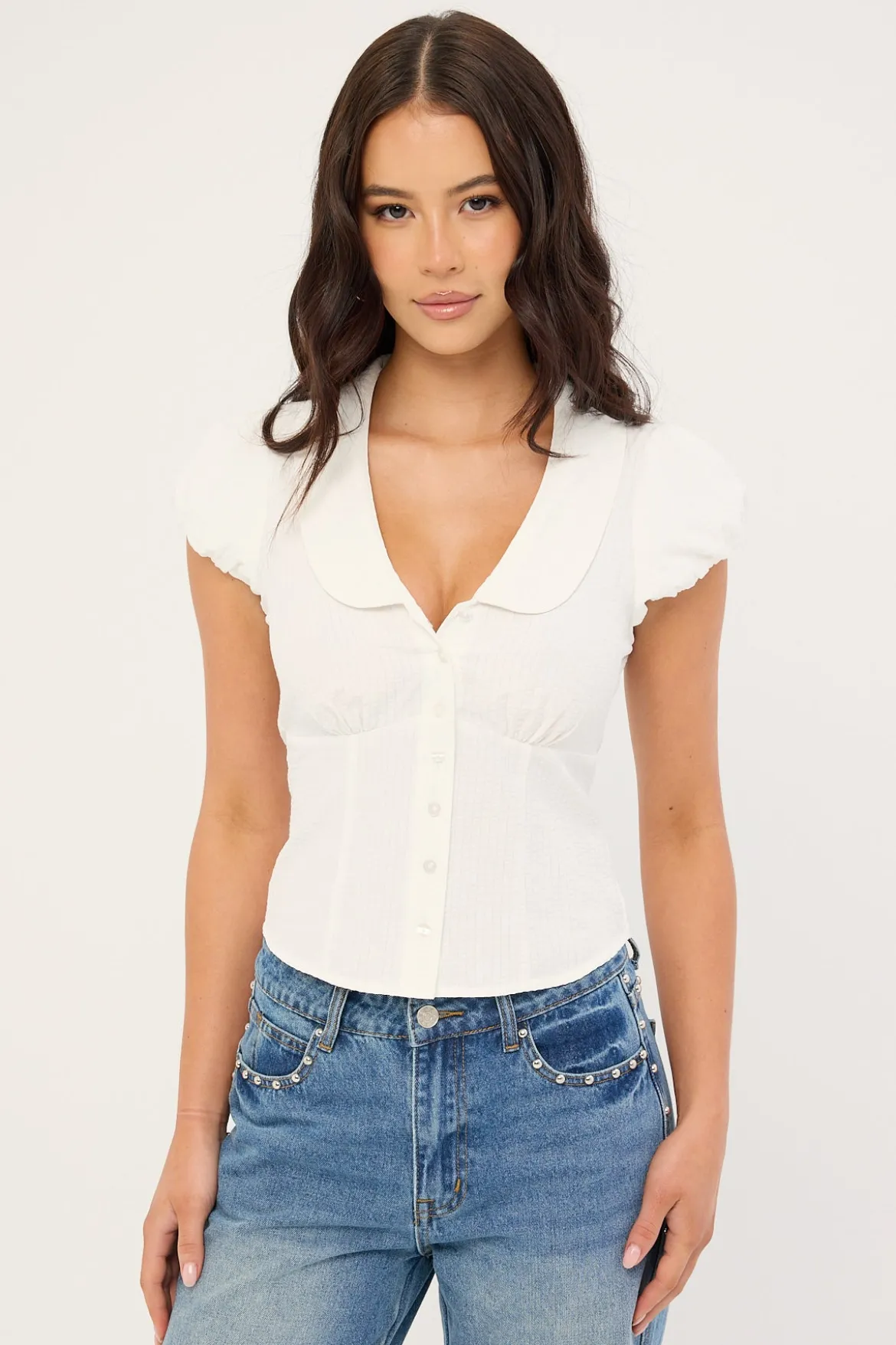 Bliana Short Sleeve Blouse White