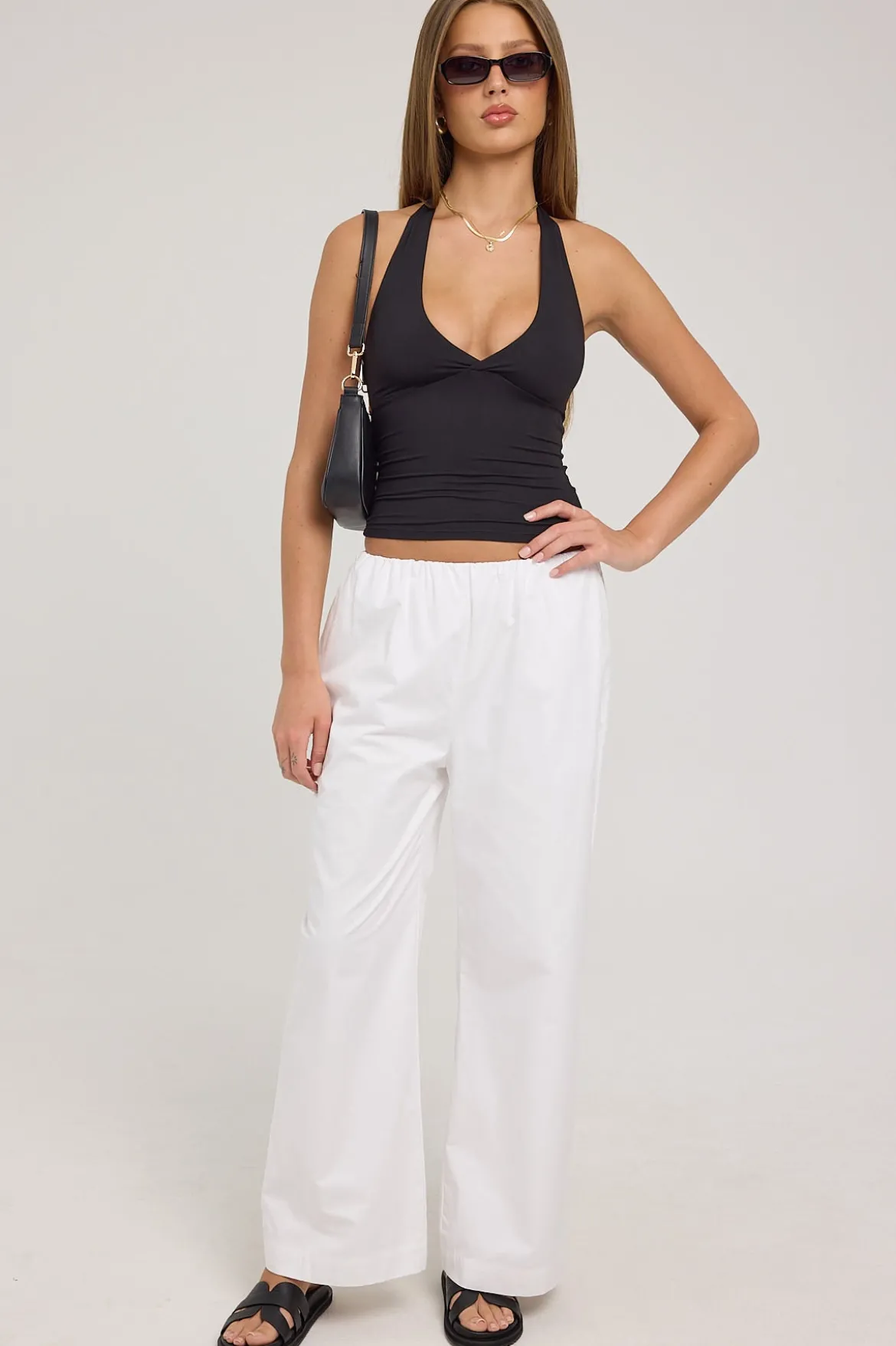 Bliss Bubble Gathered Pant White