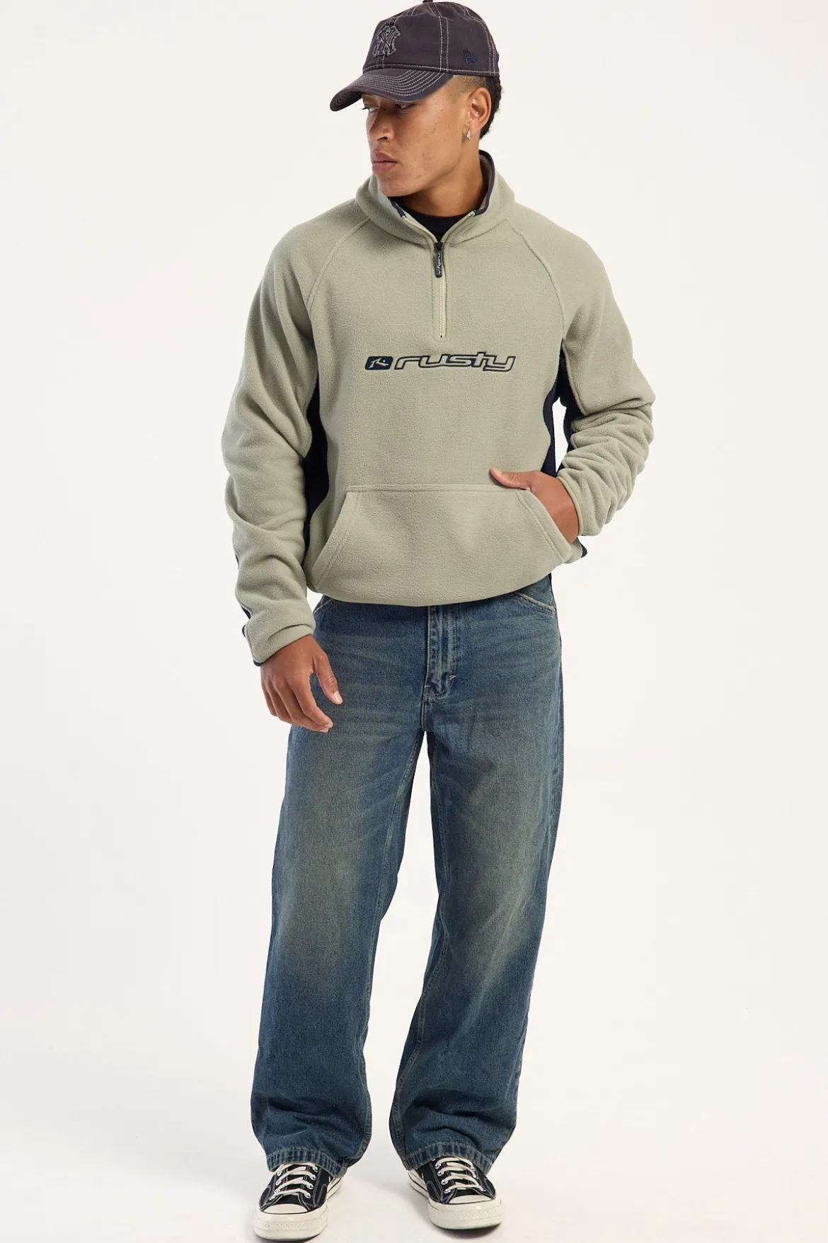 Blizzard Quarter Zip Polar Fleece Abbey Stone